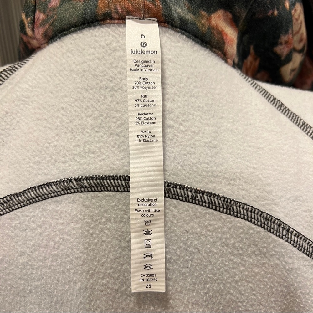 Lululemon Scuba Hoodie *Light Cotton Fleece Frosted Rose Multi Size 6 - Picture 12 of 15